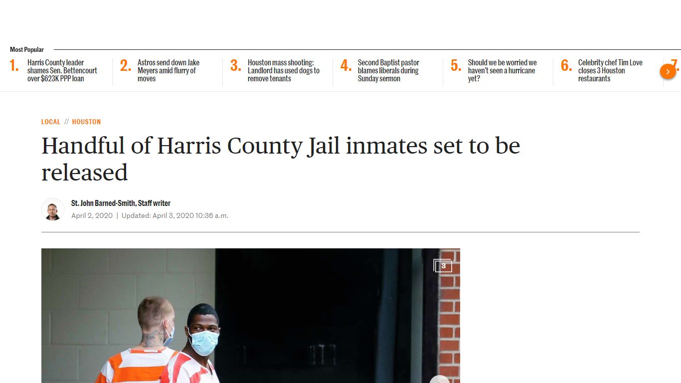Handful of Harris County Jail inmates set to be released